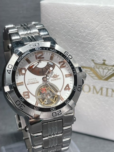 新品 DOMINIC ドミニク 正規品 機械式 自動巻き メカニカル 腕時計 パワーリザーブ パイロットギミック コレクション ピンクゴールド_画像2