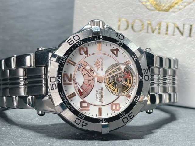新品 DOMINIC ドミニク 正規品 機械式 自動巻き メカニカル 腕時計 パワーリザーブ パイロットギミック コレクション ピンクゴールド_画像5