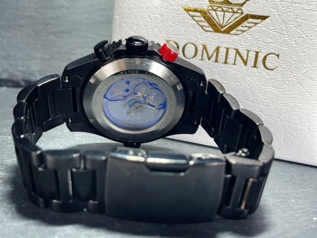 新品 DOMINIC ドミニク 正規品 機械式 自動巻き メカニカル 腕時計 マルチカレンダー インナーベゼル アンティーク コレクション 黒_画像7