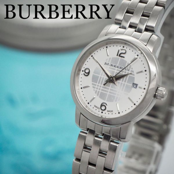 値頃 644【美品】BURBERRY バーバリー時計 ホワイトシルバー