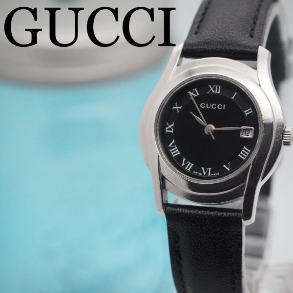 332【新品バンド】GUCCI グッチ時計　レディース腕時計　ブラック　デイト