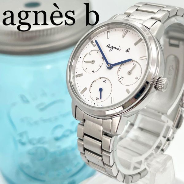 337【美品】 agns b アニエスベー時計　レディース腕時計　ホワイト