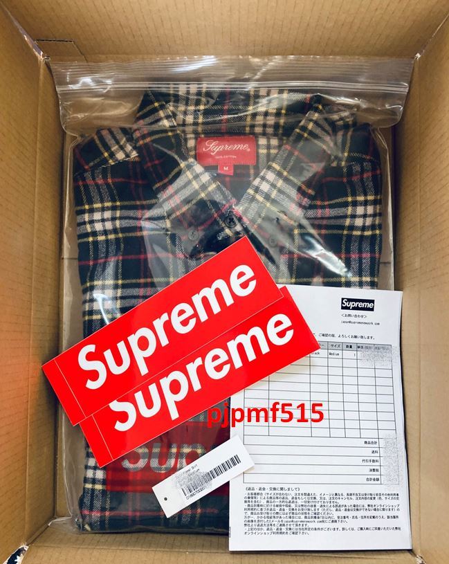 Supreme Tartan Flannel Shirt 黒 M ネルシャツ FW20 新品同様_画像2