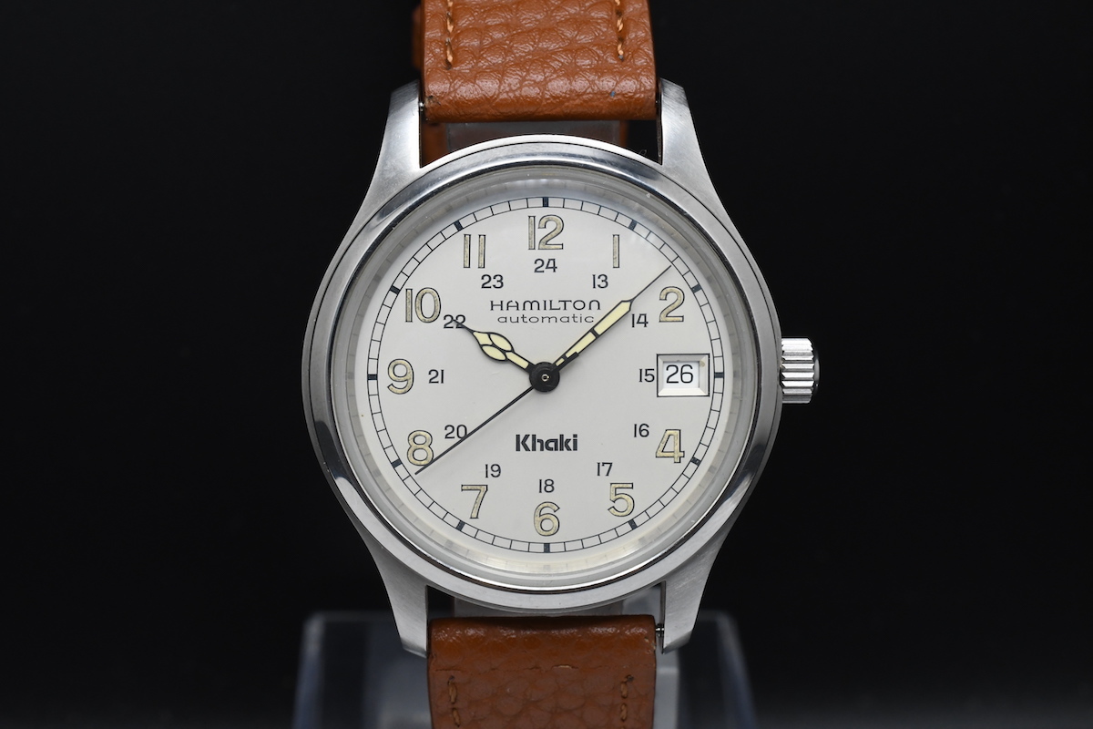 良品 HAMILTON Khaki Ref：9721B ハミルトン カーキ 裏スケ 自動巻き シルバーダイヤル■18616_画像1