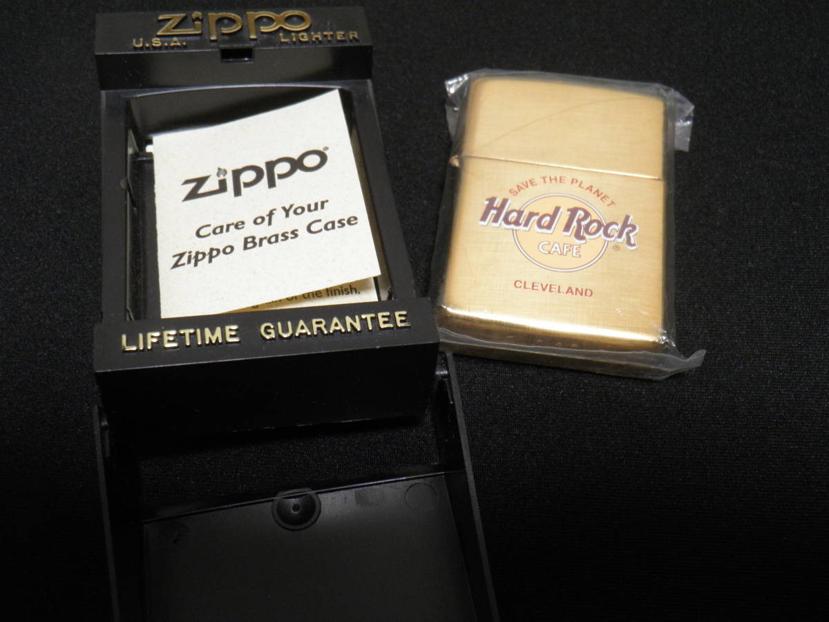 ◎Zippo ハードロックカフェ Hard Rock CAFE [ CLEVELAND ]ゴールド未使用の画像2