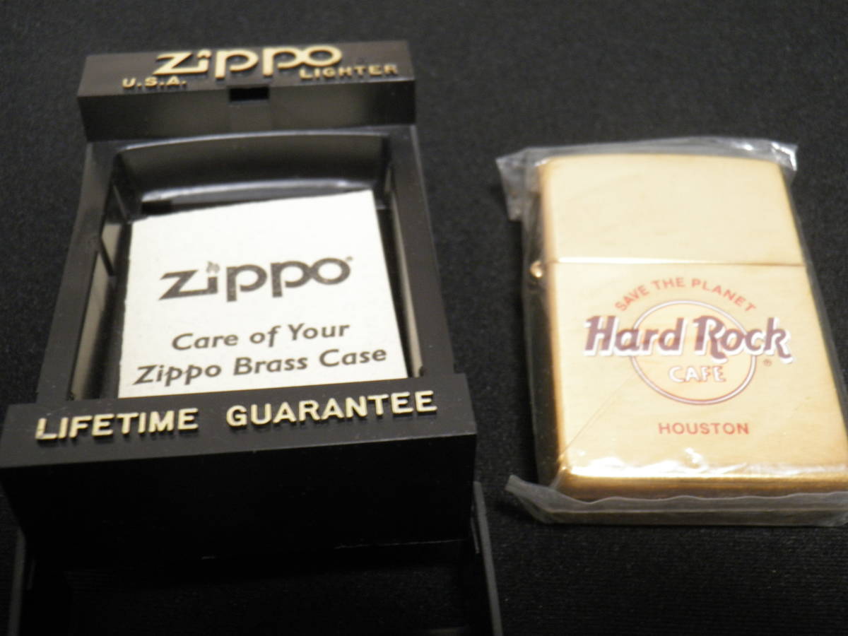◎Zippo ハードロックカフェ Hard Rock CAFE [ HOUSTON ]ゴールド未使用の画像2