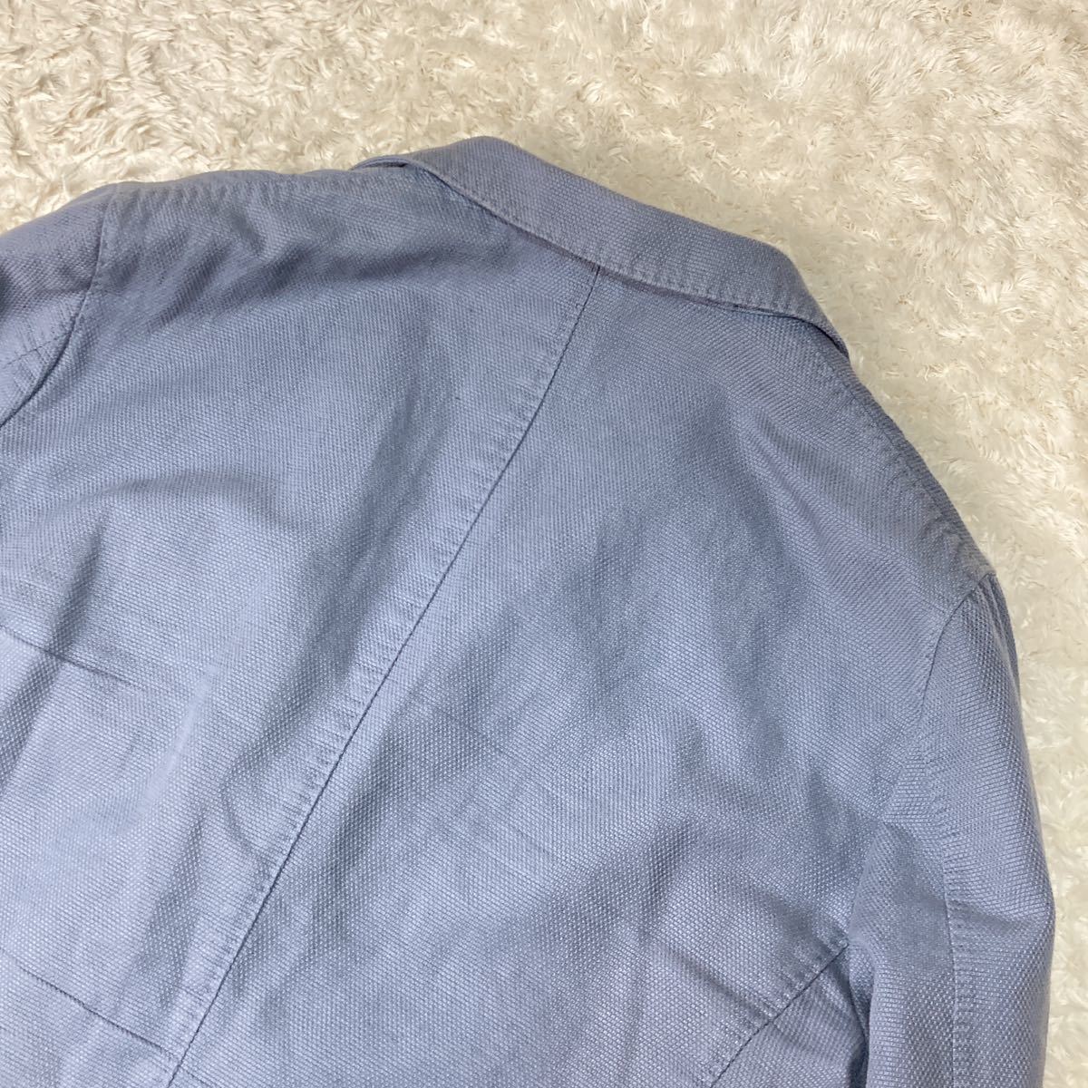 Ermenegildo Zegna ゼニア テーラードジャケット リネン混 麻 ブルー メンズ 48 春夏 ブレザー B112328-69の画像8