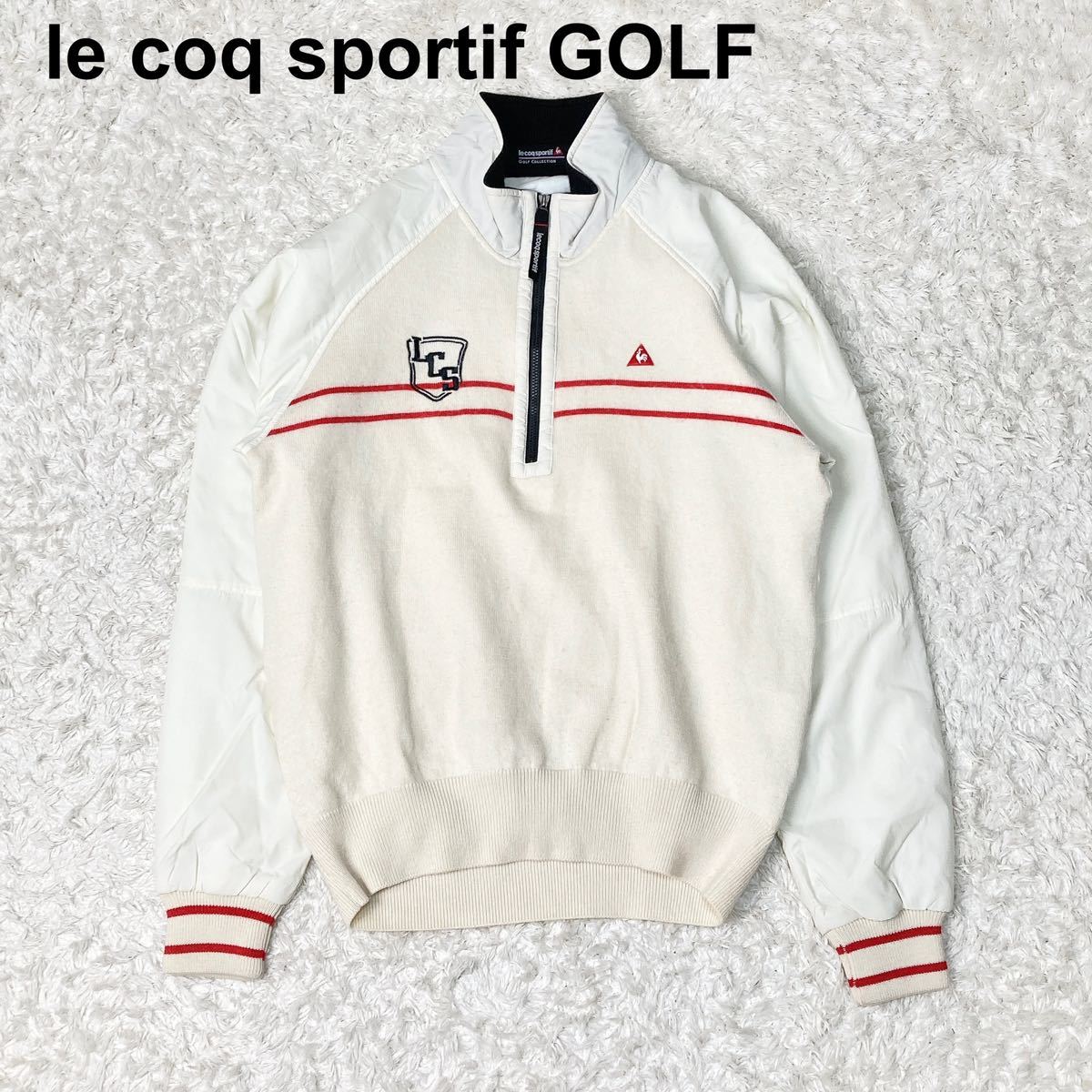 le coq sportif GOLF Le Coq Golf половина Zip вязаный тянуть over блузон жакет мужской B112328-87