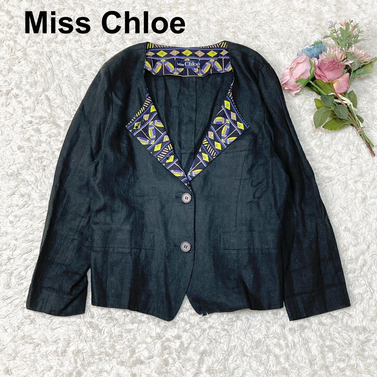 Miss Chloe ミスクロエ ジャケット リネン100% 麻 40 Lサイズ レディース B112328-101_画像1