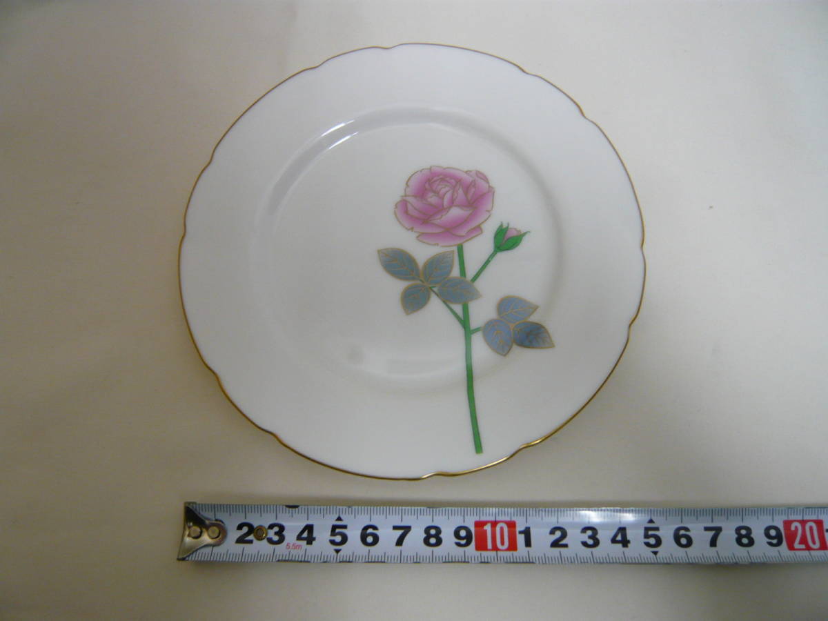 【MT16316】香蘭社 ローズ 平皿 5枚 セット 食器　洋食器 小皿 陶器 陶磁器 白磁 箱付き_画像4