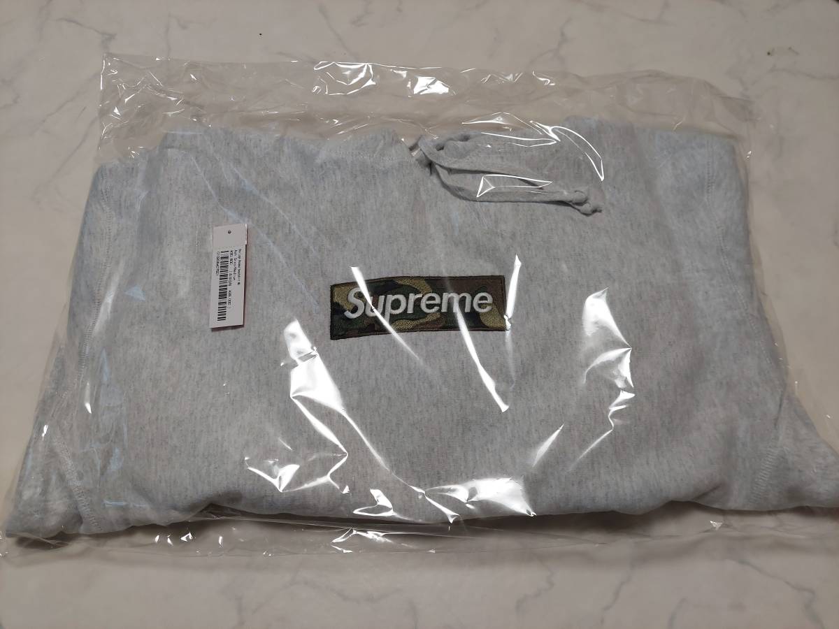 Supreme Box Logo Hooded Sweatshirt Ash Grey Medium Camo