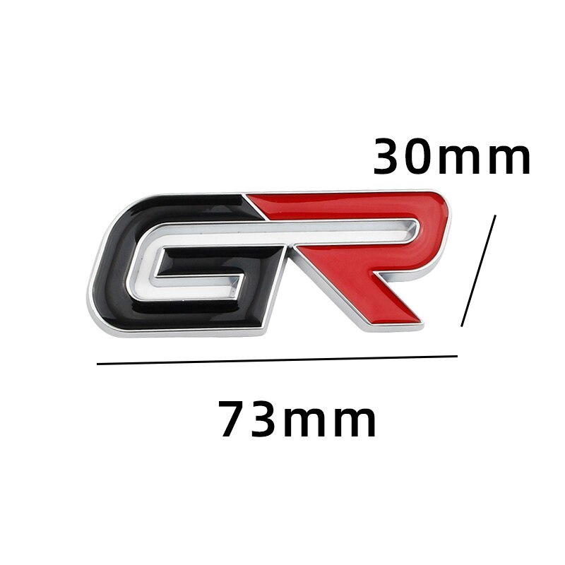 GR(ガズーレーシング) 3Dエンブレム(Fグリル用) 黒/赤/メッキ 横7.3cm×縦3cm×厚さ4mm ① TOYOTA GAZOO Racing 未使用_画像2