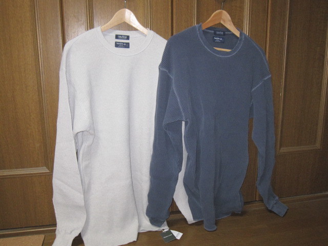 NAUTICA TOO HEAVY Waffle Tight Fit Crewneck Pullover XL 2枚セット ノーティカ サーマル ワッフル_画像1