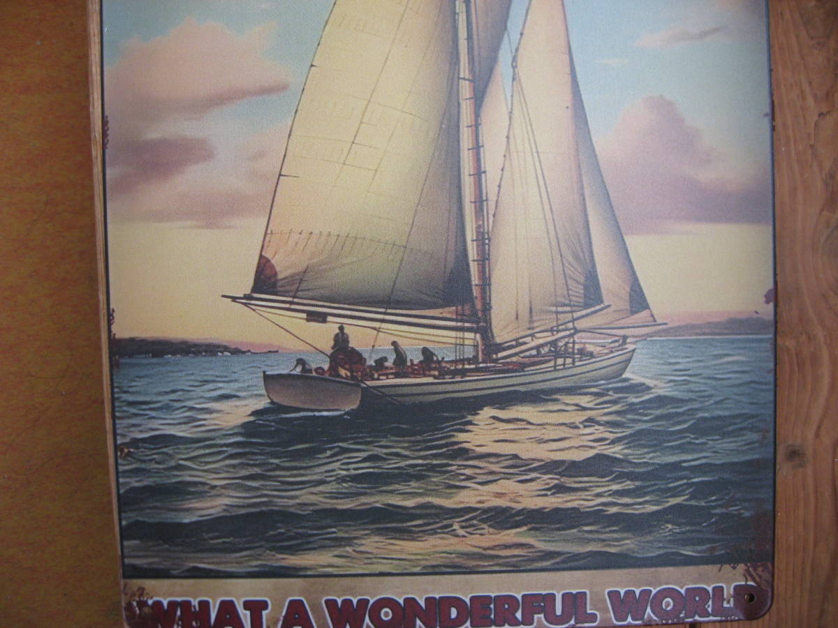  Ocean, sailing boat. Classic . tin plate .