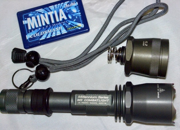SUREFIRE シュアファイア ミレニアムシリーズ M3 COMBATLIGHT &KL2（19連LEDヘッド）ランヤードコード 美品小傷あり 箱なし