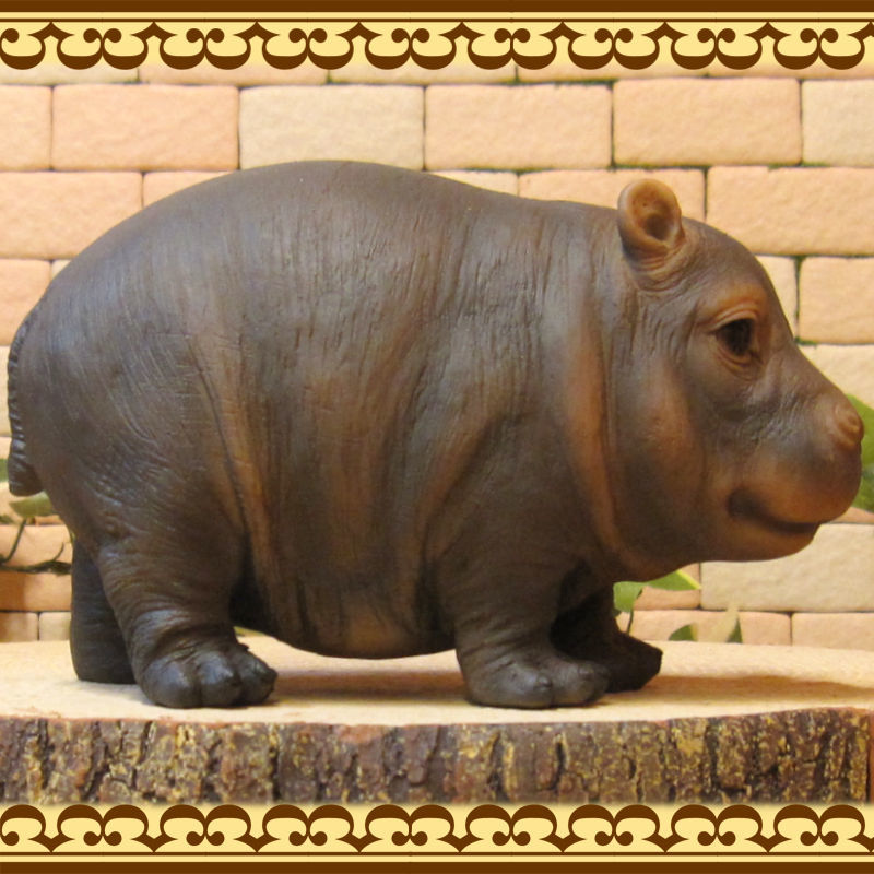  real . animal. ornament baby hippopotamus baby ... objet d'art interior garden ornament veranda art 