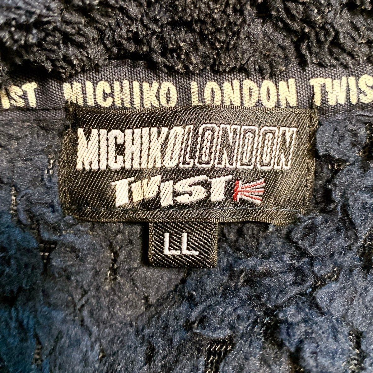 レディース トップス ベスト ノースリーブ ニット ネイビー 紺色 無地 LL XL ミチコロンドン MICHIKOLONDON