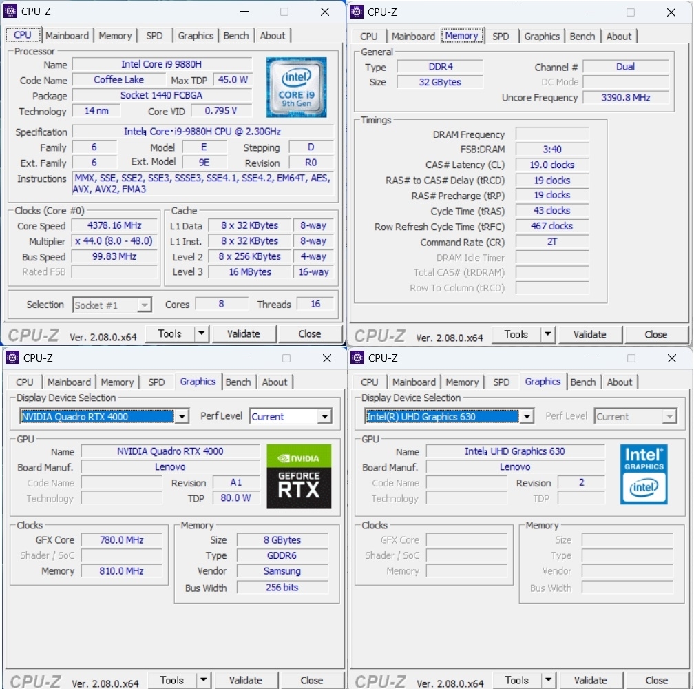 ThinkPad P53　Quadro RTX4000　第9世代Core i9　メモリ32G　SSD1TB　15.6FHD　Win11 Pro 送料込み_画像8