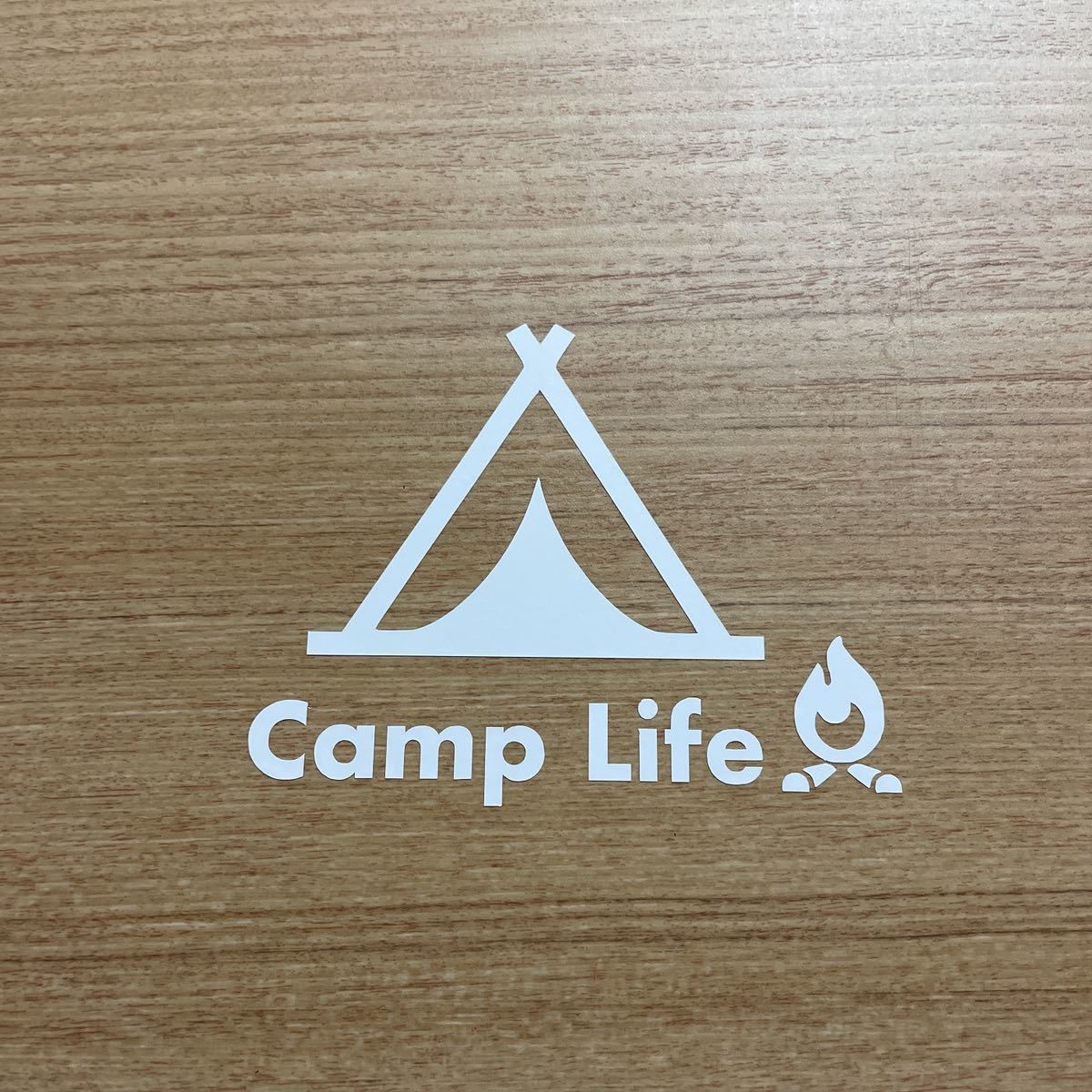 49. 【送料無料】Camp Life 焚き火 カッティングステッカー キャンプ テント アウトドア CAMP . 【新品】