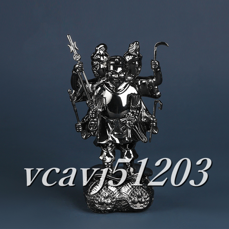 密教法具 寺院用仏具」極上品 三面出世大黒天 芸術品 置物 真鍮製 密教法具 寺院用仏具」極上品 三面出世大黒天 芸術品 置物 真鍮製