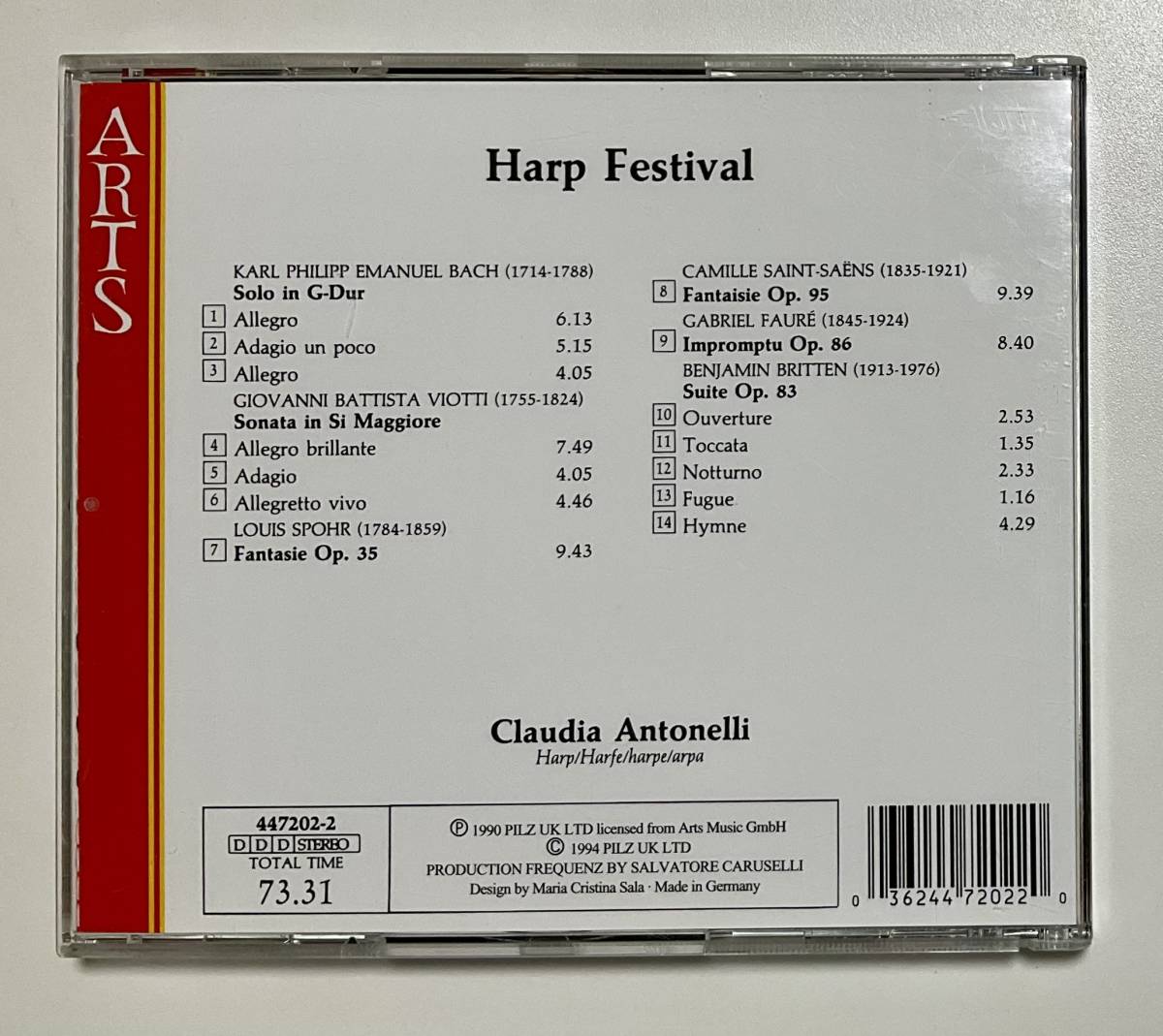 クラウディア・アントネッリ CD ハープ・フェスティバル 輸入盤 Harp Festival Claudia Antonelli 海外クラシックの画像2