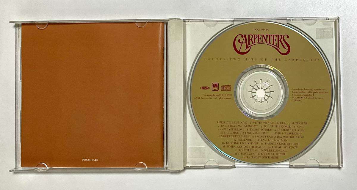 日本国内盤CD　22ヒッツ・オブ・カーペンターズ　洋楽 carpenters_画像3