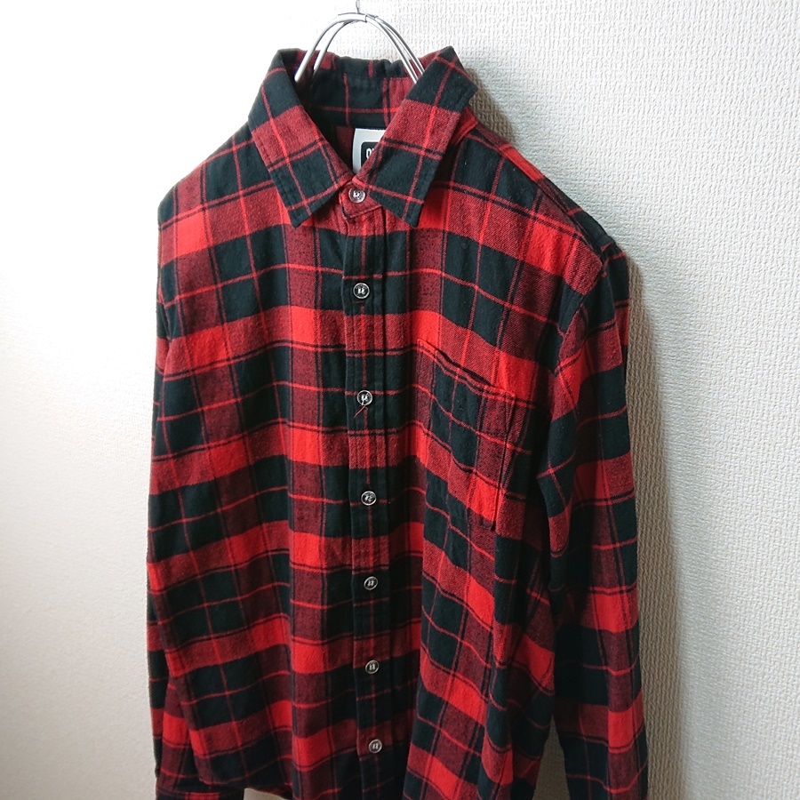 SWAGGER SWG スワッガー ブロックチェック ネルシャツ レッド 赤系 sizeM 日本製 美品_画像4