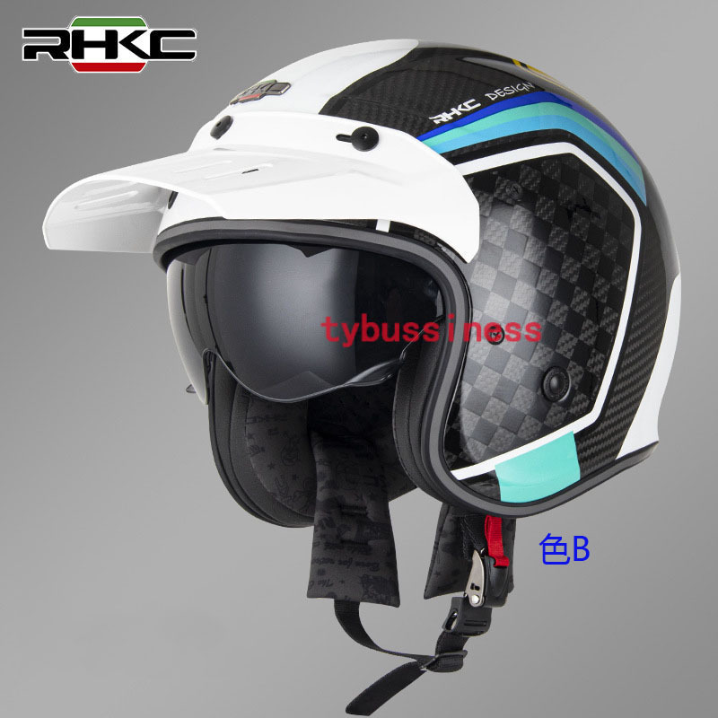 新発売★超軽量ハーフヘルメット 半帽 バイクヘルメット 炭素繊維内蔵サングラスM-XXLサイズ選択可能 4色有りA_画像2