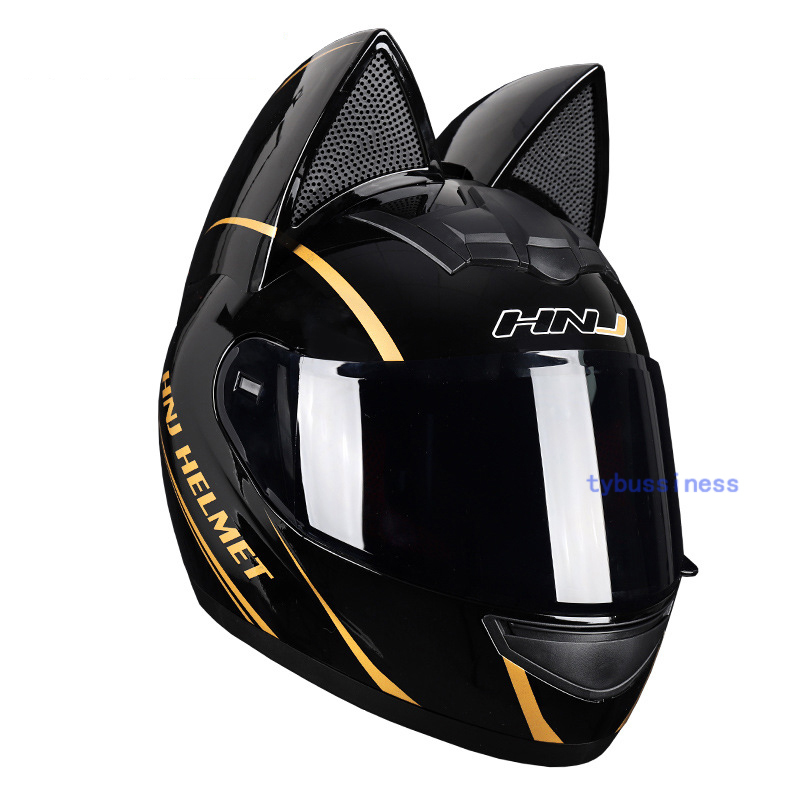 可愛い猫耳フルフェイスヘルメット バイク 猫耳付き バイクヘルメット レディース メンズ カッコイイ DOT認証 9色 サイズS-XL選択可能_画像1
