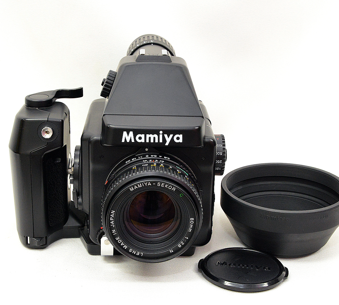 マミヤ 645E MAMIYA-SEKOR C 80mm F2.8 N グリップ付き 中古品_画像1