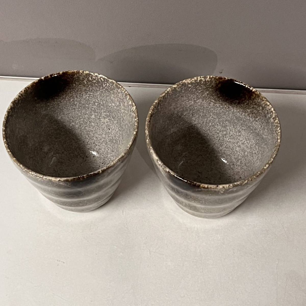 焼酎カップ 陶器カップ 2個セット 小鉢 湯呑み そば猪口 和食器 ベージュ 茶色_画像2