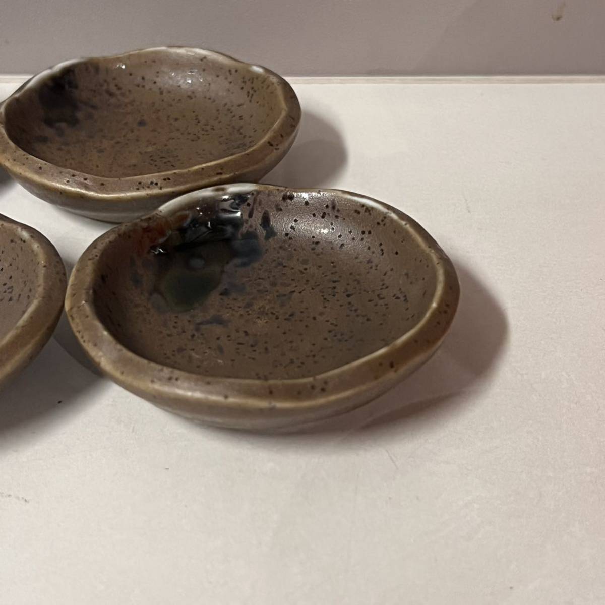 醤油皿 豆皿 薬味皿 5枚セット 茶 黒 和食器_画像2