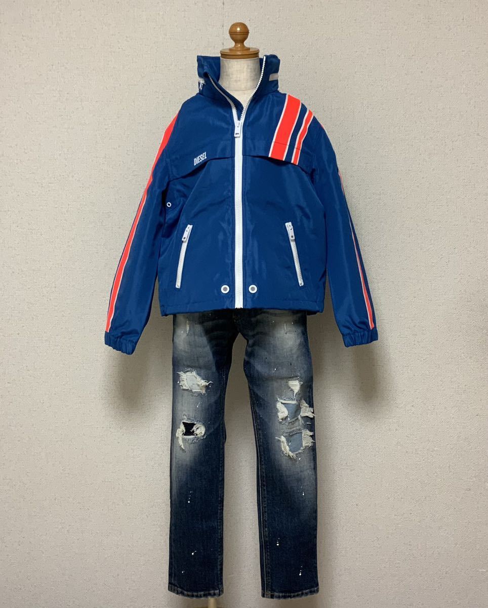 洗練されたデザイン　ディーゼル　DIESEL KIDS　ジャケット ジップアップパーカー　ブルー　6Y　120cm　正規品　J00071 KXB67　#KIDSMAKO