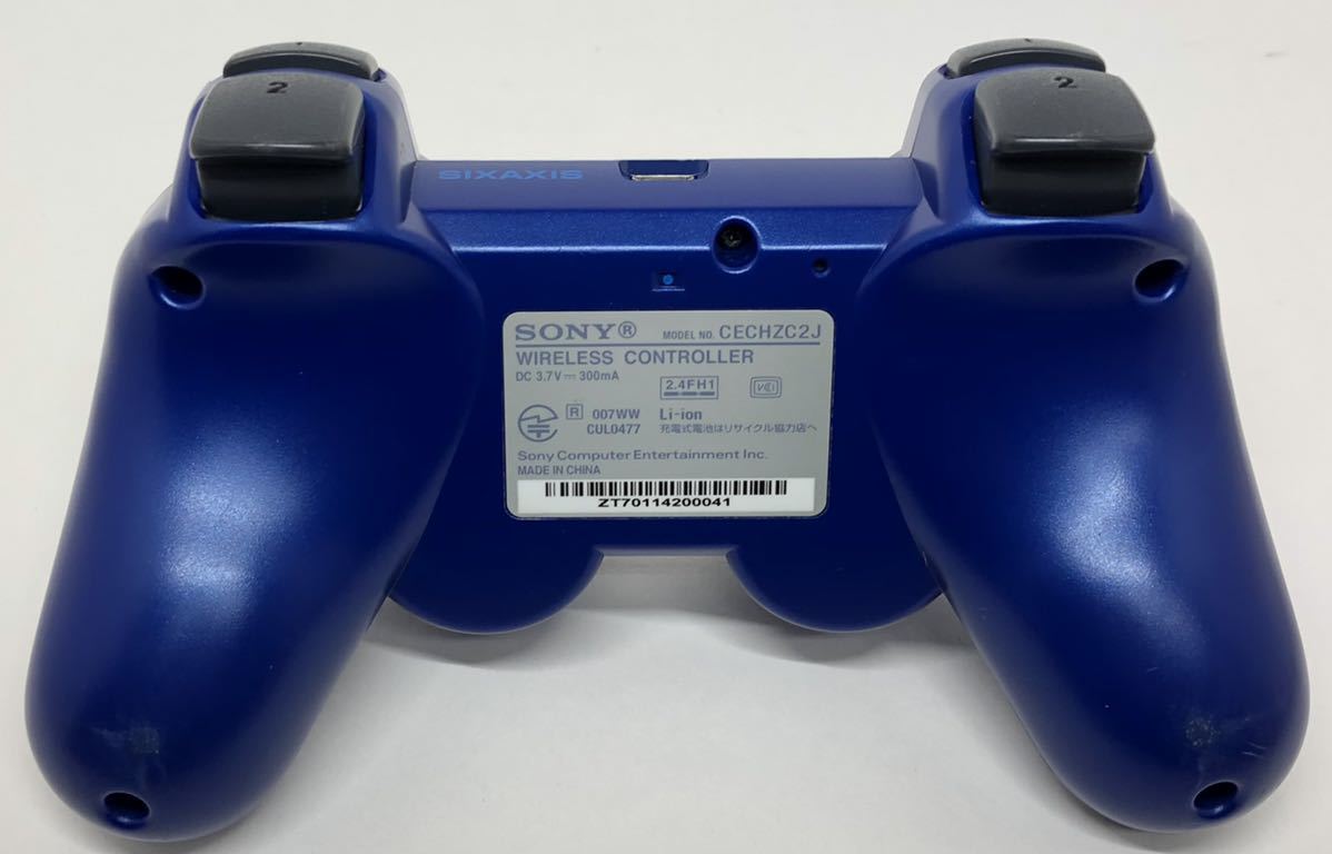 PS3 コントローラー 純正 青 ブルー ディアルショック3 DUALSHOCK3 SIXAXIS アルコール消毒済