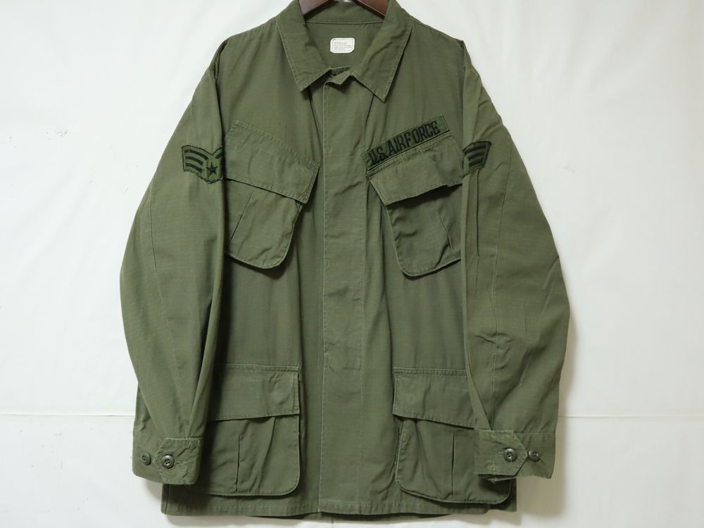 1970年 米軍 米空軍 実物 USAF 70s ビンテージ ジャングル ファティーグ ジャケット MEDIUM-SHORT M 5thパターン リップストップ ベトナム_画像2