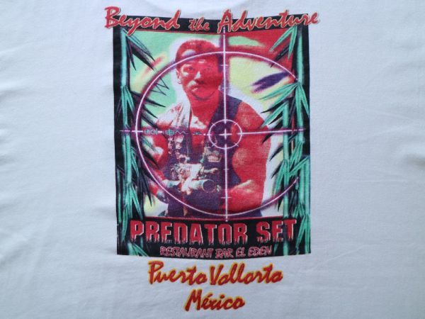 未使用 90s 映画 プレデター 撮影場所-PREDATOR SET EL EDEN VALLARTA ビンテージ Tシャツ L // ターミネーター ムービー エイリアン_画像5