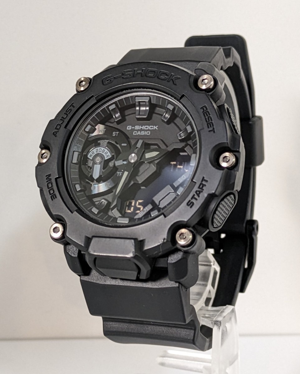 b送料無料Gショック動作品カーボンコアガードまずまずの良品GA-2200BBメンズ腕時計ブラックG-SHOCKカシオCASIOかんたんな清掃済_人気モデルになります。