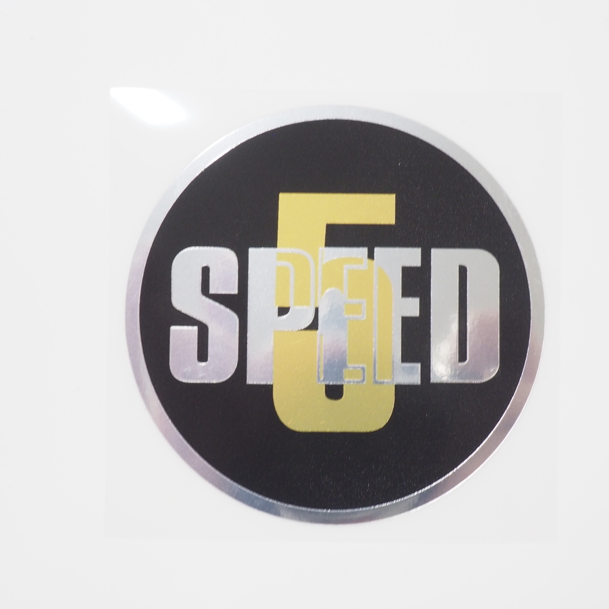 （ミラー）5SPEED 5速マニュアル ステッカー 黄色 RD250 CB400SF モンキー カブ ノートン トライアンフ 旧車 5MT_画像1