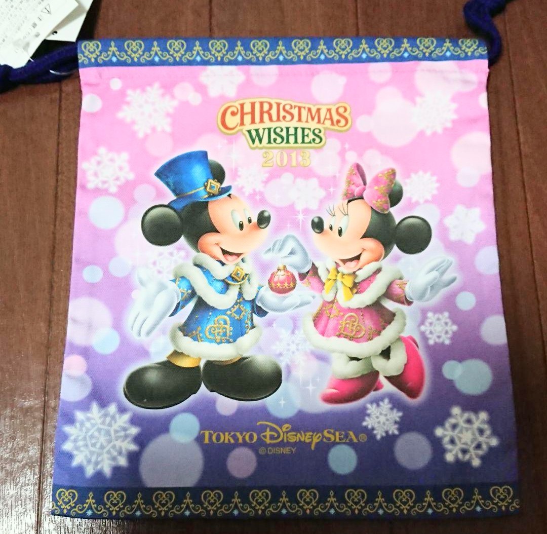 ディズニーシー クリスマスウィッシュ2013 ミッキー ミニー きんちゃく 巾着 ディズニー_画像2