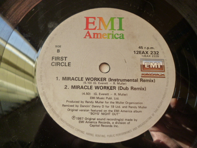 First Circle / Miracle Worker ダンサブル DISCO 12 Randy Muller プロデュース　試聴_画像2