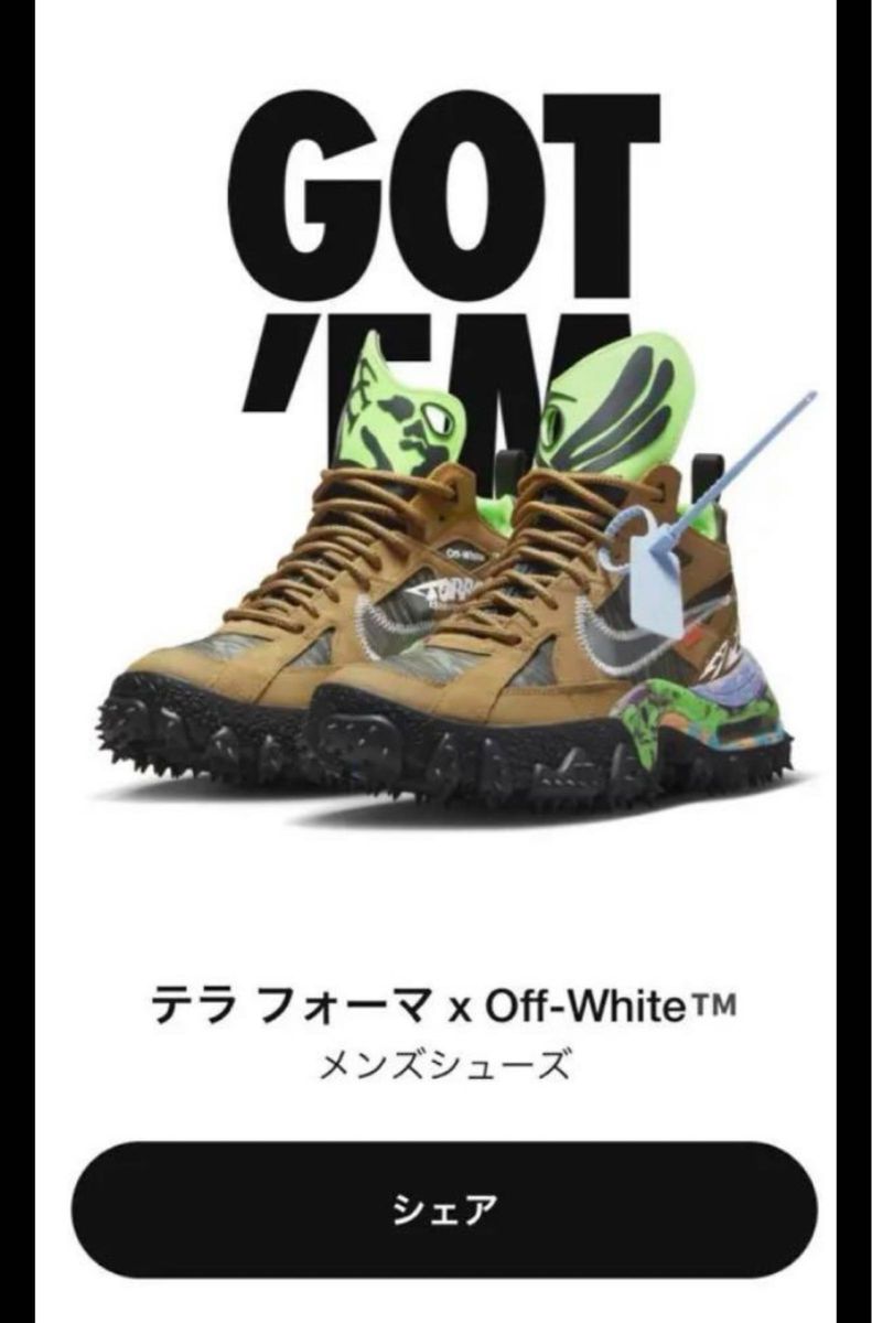ナイキ エア テラ フォーマ x オフホワイト Off-White × Nike Air Terra Forma
