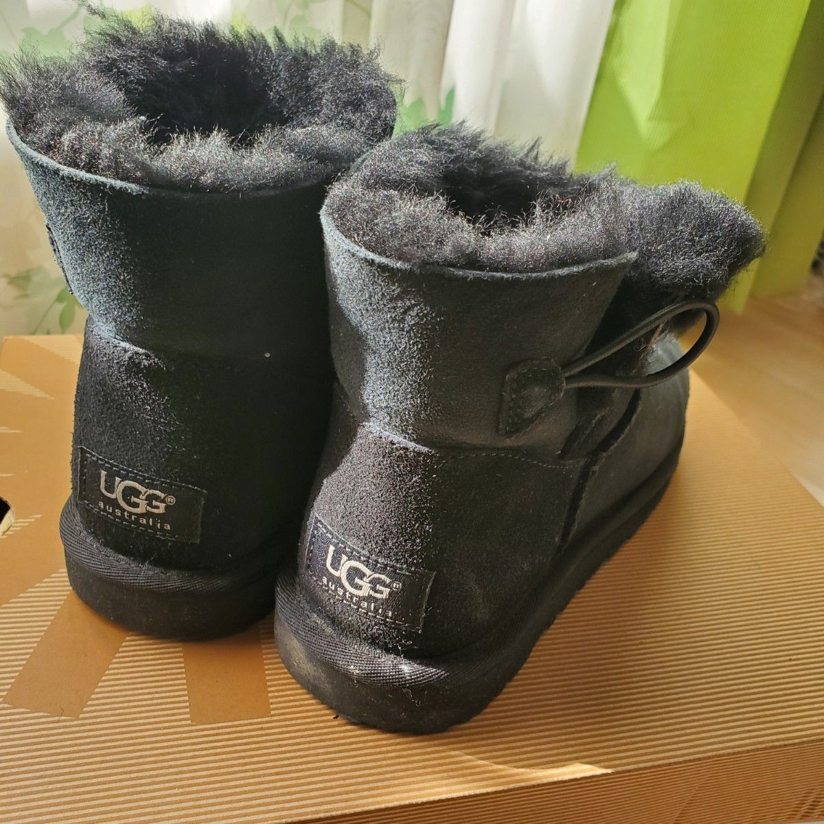 UGG アグ ムートンブーツ 22㎝  ショートブーツ 防寒 ブラック 黒 レディース キッズ  