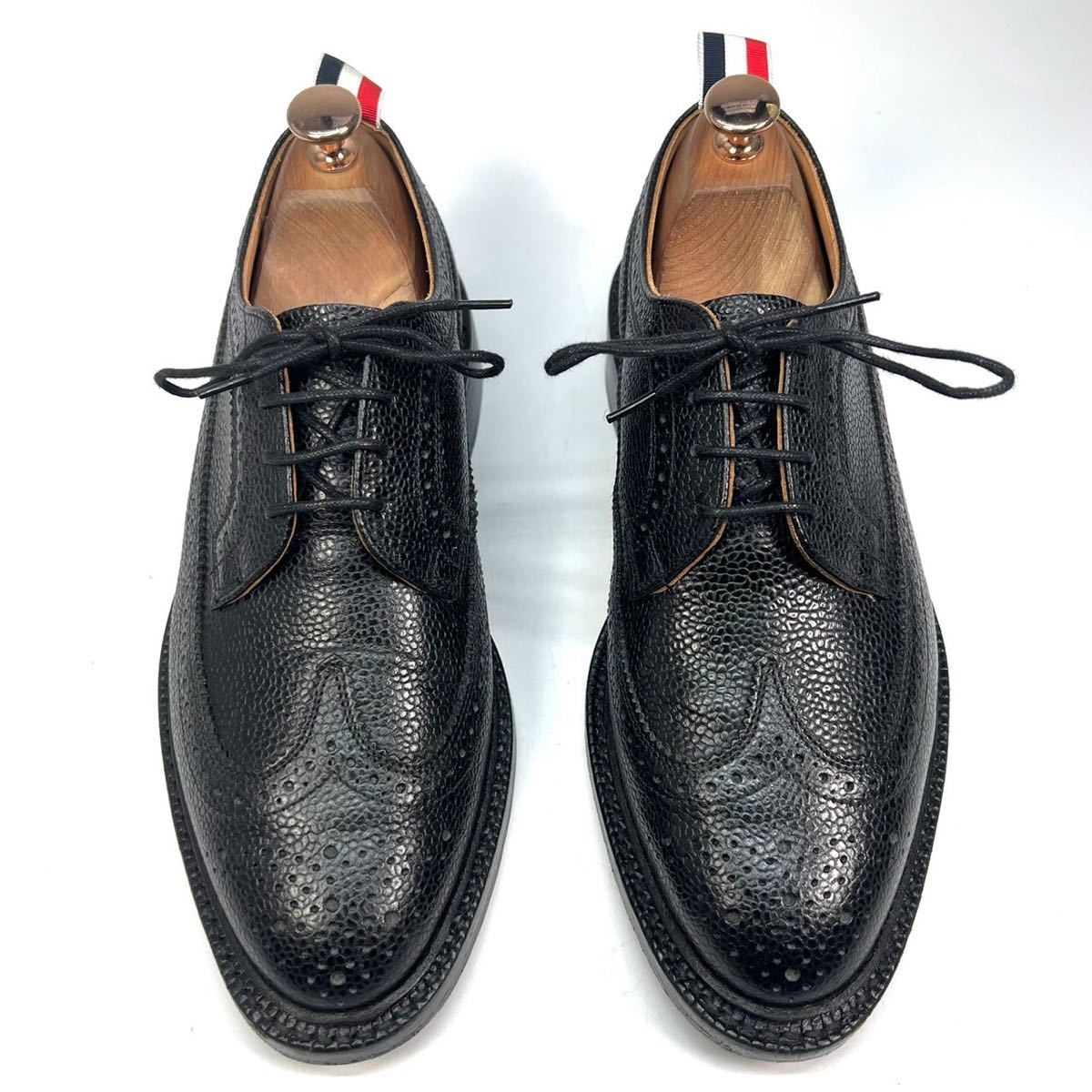 THOM BROWNE トムブラウン　革靴　ウィングチップ　シューズ　シボ革　US7 UK6 25cm メンズ　靴　シューズ　ブラック