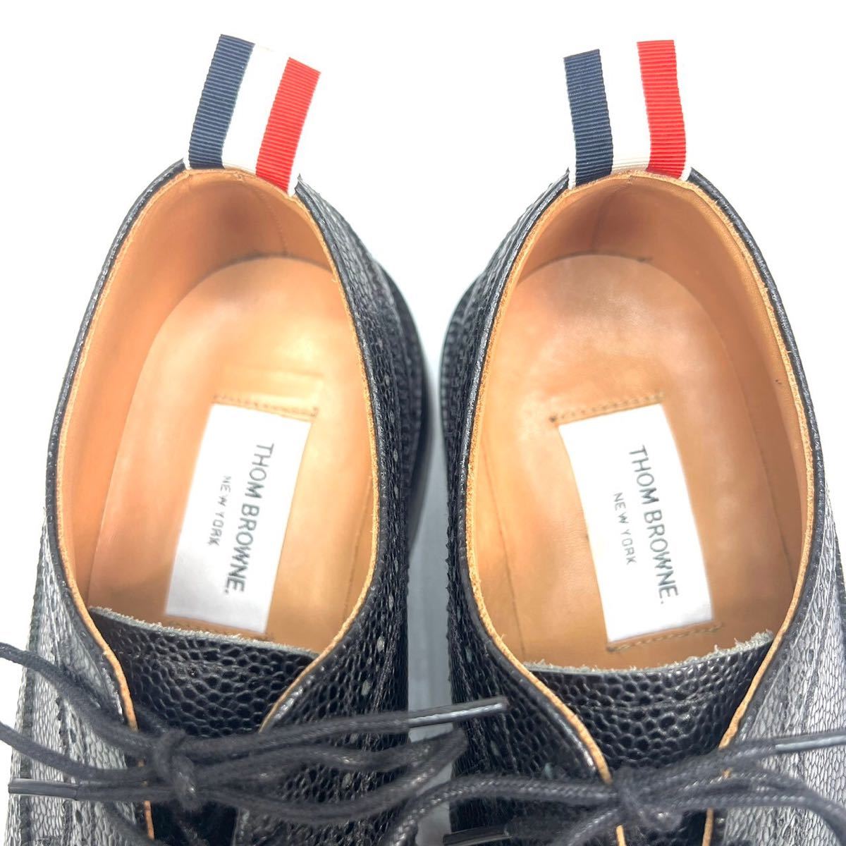 THOM BROWNE トムブラウン　革靴　ウィングチップ　シューズ　シボ革　US7 UK6 25cm メンズ　靴　シューズ　ブラック