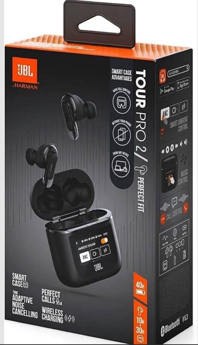 【保証明細付】JBL TOUR PRO 2 完全ワイヤレスイヤホン ハイブリッド ノイズキャンセリング/スマートタッチディスプレイ搭載/ブラック_画像6