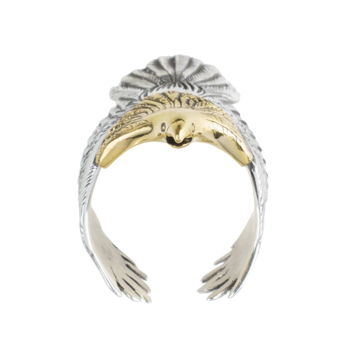 タイ産 シルバー 鷹 リング 鷲 指輪 16号 メンズ アクセサリー 金銀