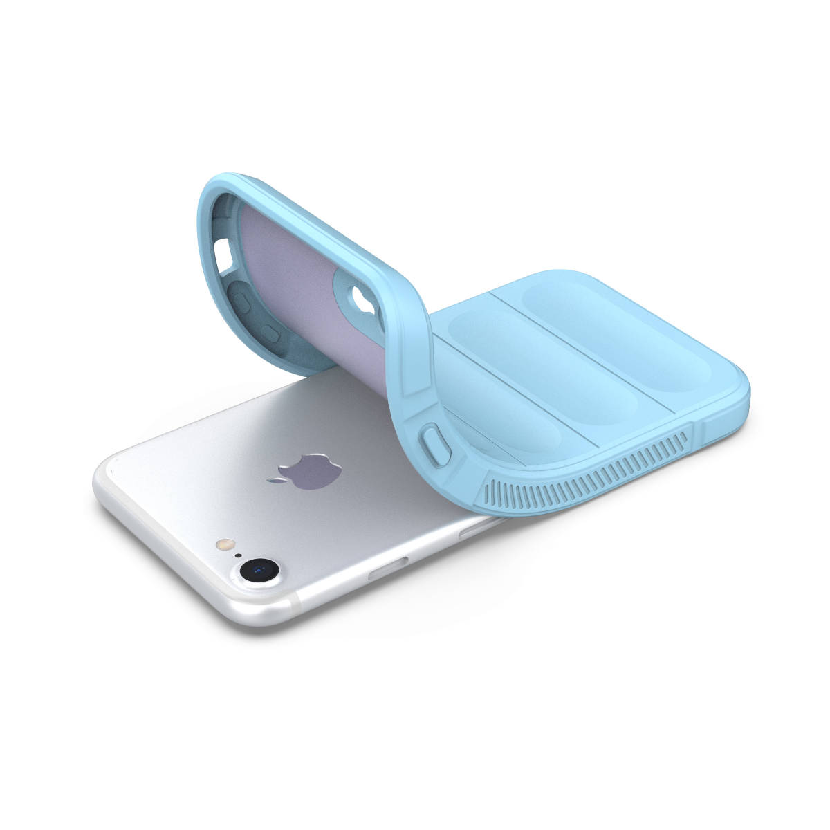 C 在庫処分 紫 iPhone SE2 (2020) iPhone SE 第2世代 ケース 耐衝撃 カバー アイフォン 保護 米軍 丈夫 超頑丈 ソフト シリコン アップル_画像3