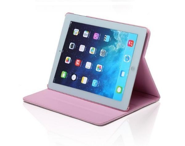 オApple iPad Air2ケースカバー 高級レザー手帳型カバー オートスリープ付きA1566 A1567 フィルム付き薄いピンク★限定セール_画像5