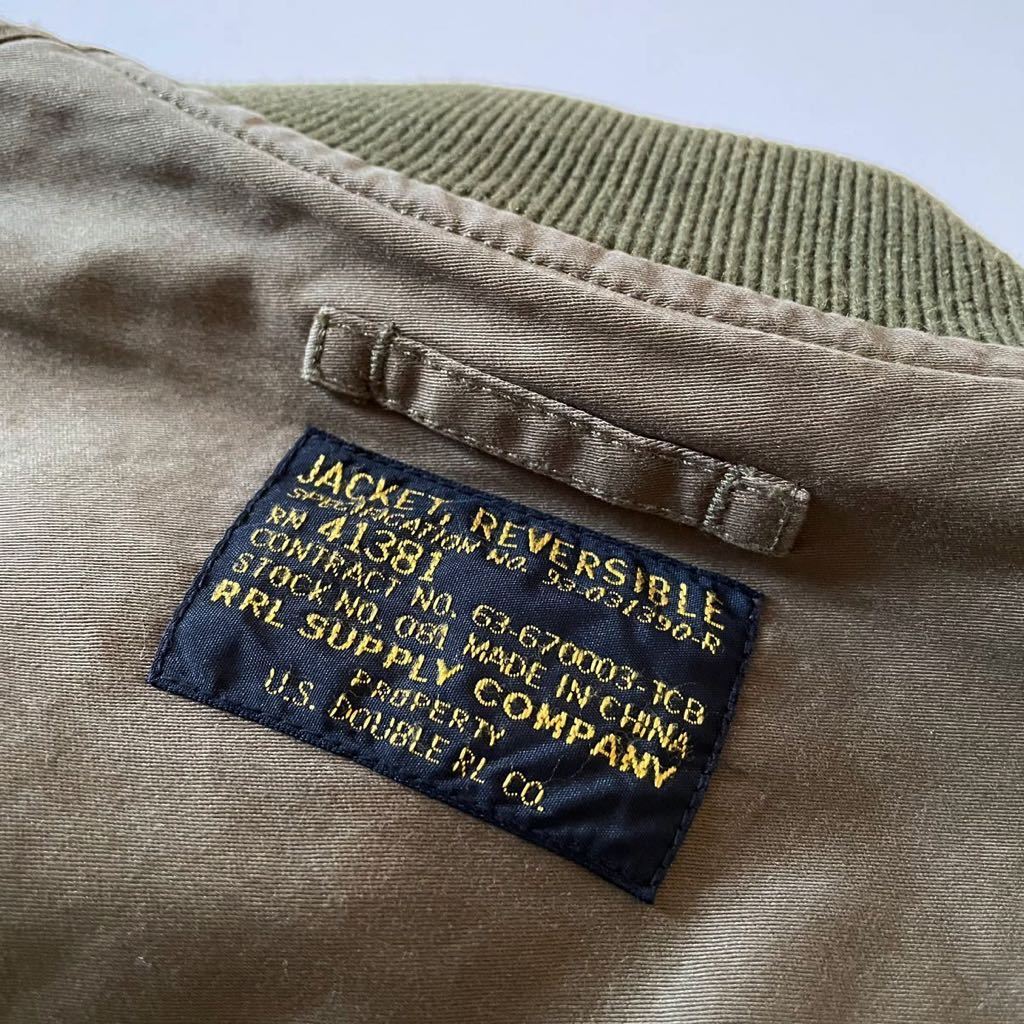 【希少】RRL “B-15 A MOD Flight Jacket” S M リバーシブル フライト ジャケット ミリタリー MA-1 Ralph Lauren ヴィンテージの画像5