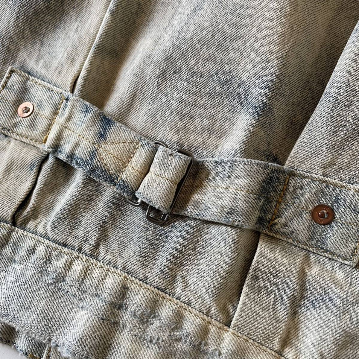 【希少】RRL “Repaired Denim Jacket” S デニム ジャケット ウエスタン ワーク Ralph Lauren ヴィンテージ リペア パッチワーク ブリーチ_画像6